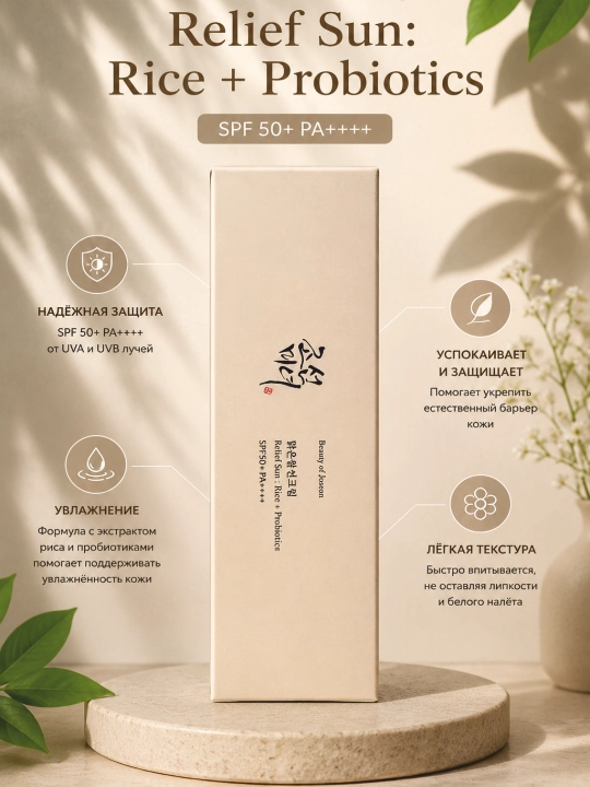 Krem, SPF50+ PA++++ quyosh kremi guruch va probiotik bilan himoya va parvarish har kuni!!! - 