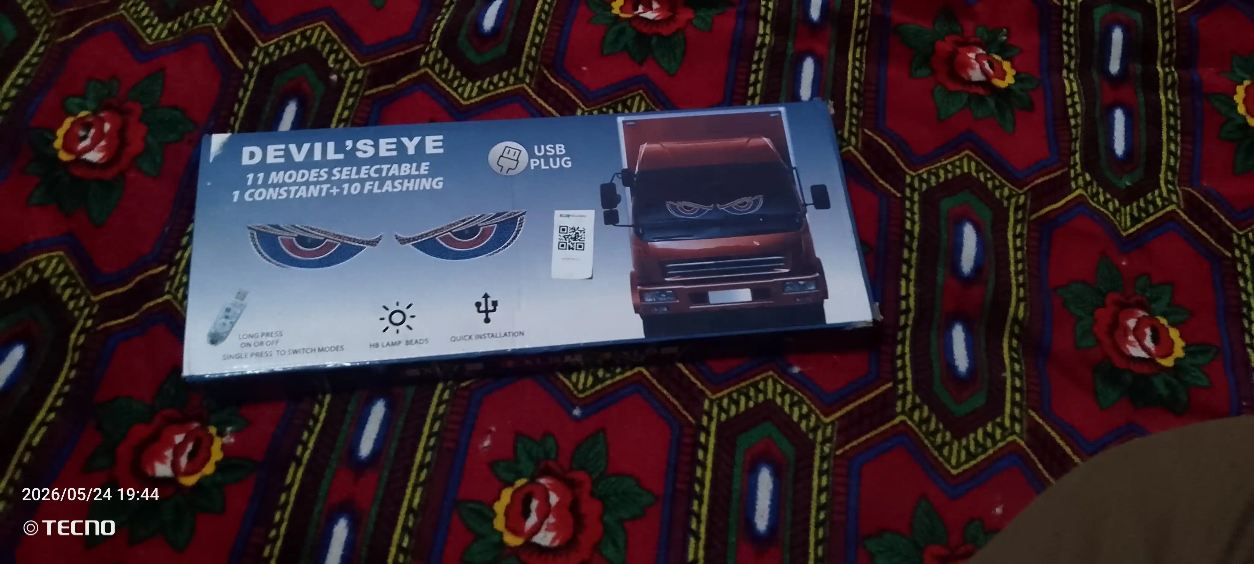Светодиодная панель Глаза для автомобиля, 11 режимов, Devil Eyes