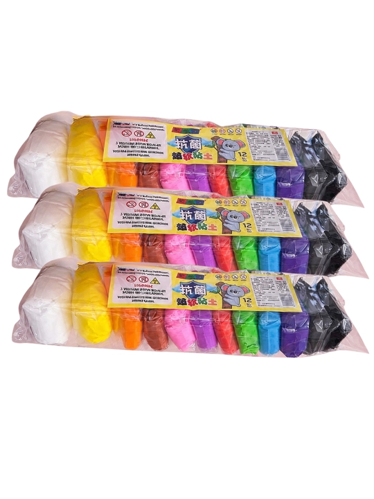 Yengil plastilin super clay, 12 rang to‘plam