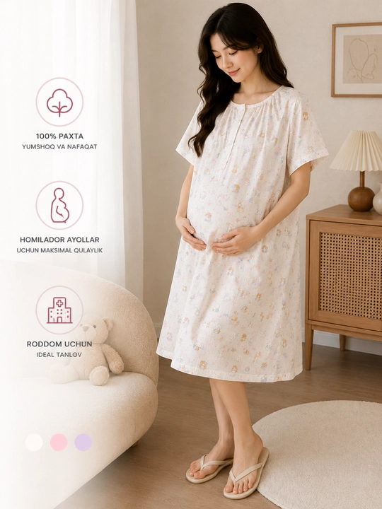 Ночная рубашка для беременных и беременных, хлопок, оверсайз, XL-XXL