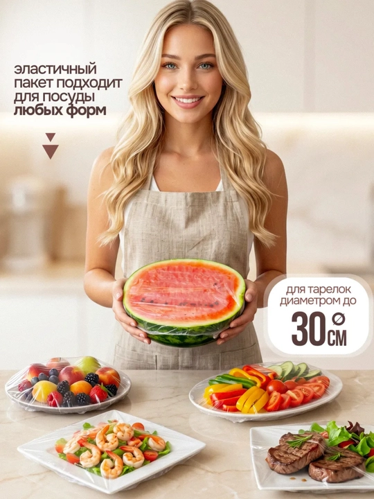 Многоразовые эластичные стрейч-пакеты, бахилы для хранения продуктов питания