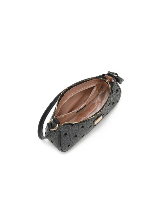 Женская сумка в корейском стиле с декоративным аксессуаром, черная mini bag