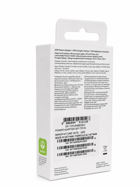 Быстрая зарядка 25W, 45W для Samsung – USB-C Power адаптер
