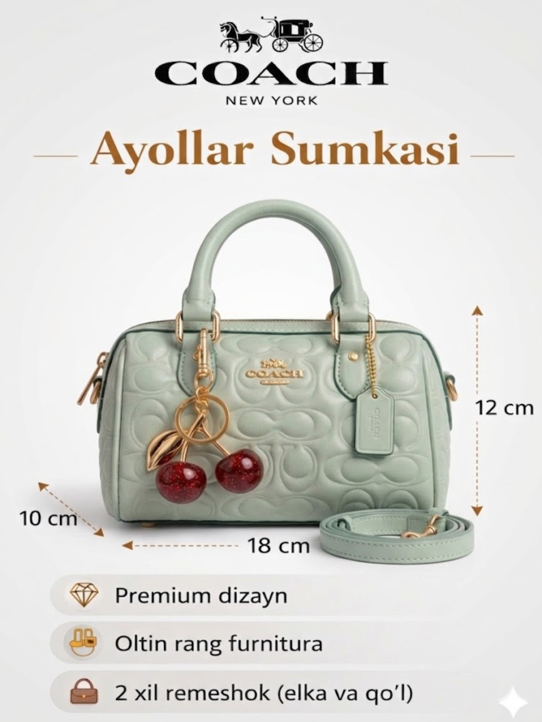 Женская сумка в стиле COACH, Crossbody — модель, которую носят через плечо