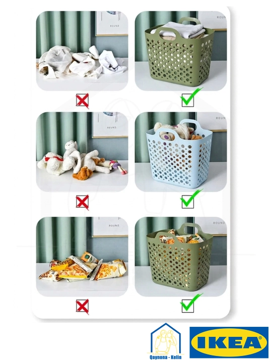 Kirlar uchun savat 24 litr, kiyimlar, piknik, o'yinchoqlar uchun universal savat, IKEA