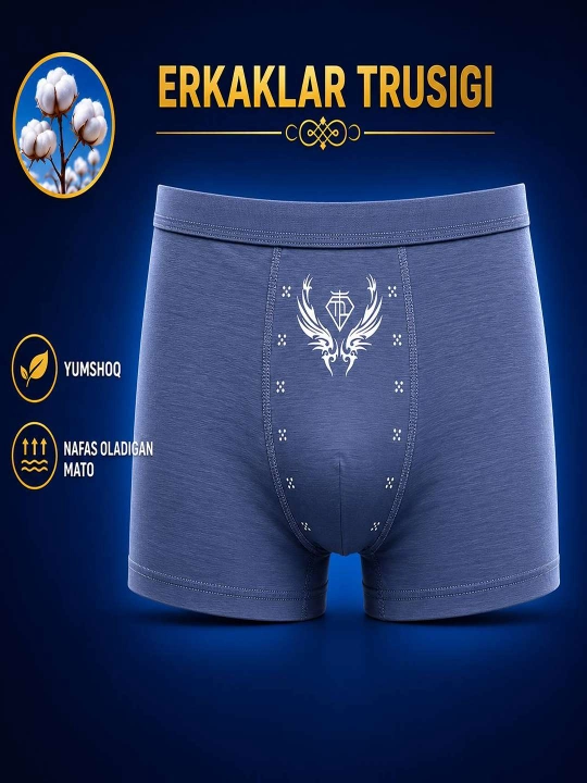 Erkaklar uchun boksyorlar, paxtali ichki kiyimlar, trusiklar - 