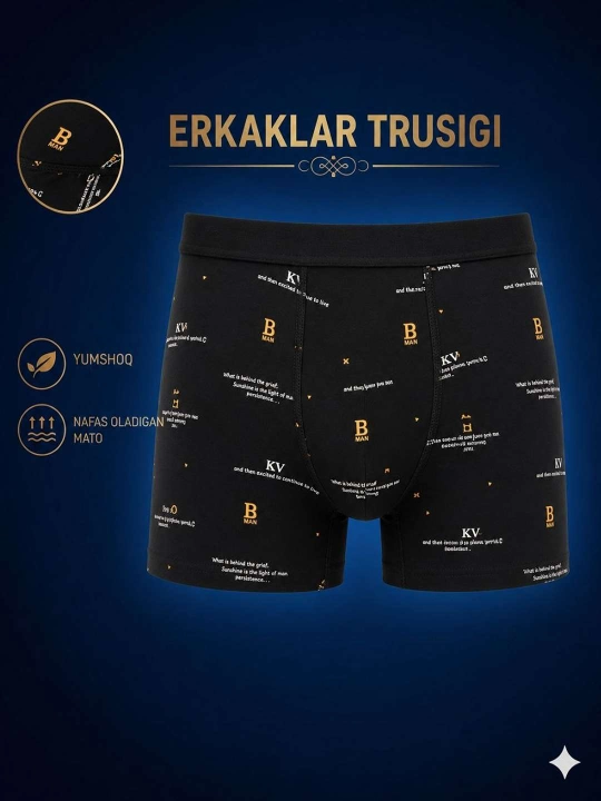 Erkaklar uchun boksyorlar, paxtali ichki kiyimlar, trusiklar - 