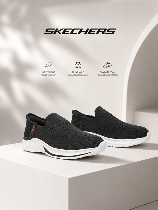 Мужские весенне-летние повседневные кроссовки Skechers, удобные и легкие - 