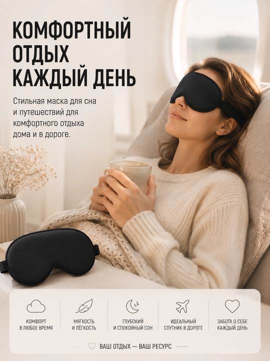 Маска для сна, женская и мужская, повязка на глаза, для путешествий