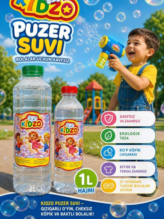 Sovun pufakchalari eritmasi, pistolet va blaster uchun, 500 ml-1 litr