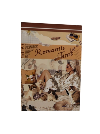 Sticker book 100+ стикеров A5 – 12 листов, эстетических наклеек — NOTESUZ-STIKERBOOKA5-БРОНЗ