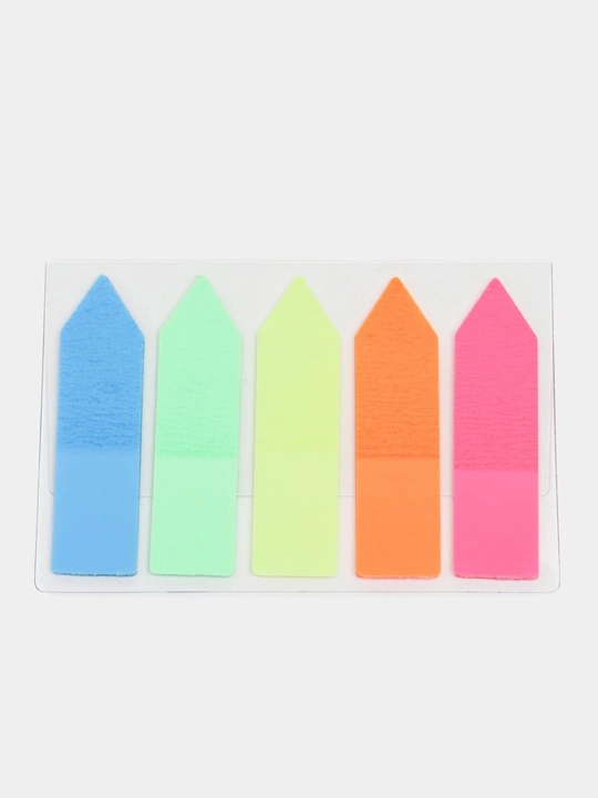 Bayroq shaklidagi yopishqoq xatcho‘p stikerlari, 5 neon rang, 100 dona
