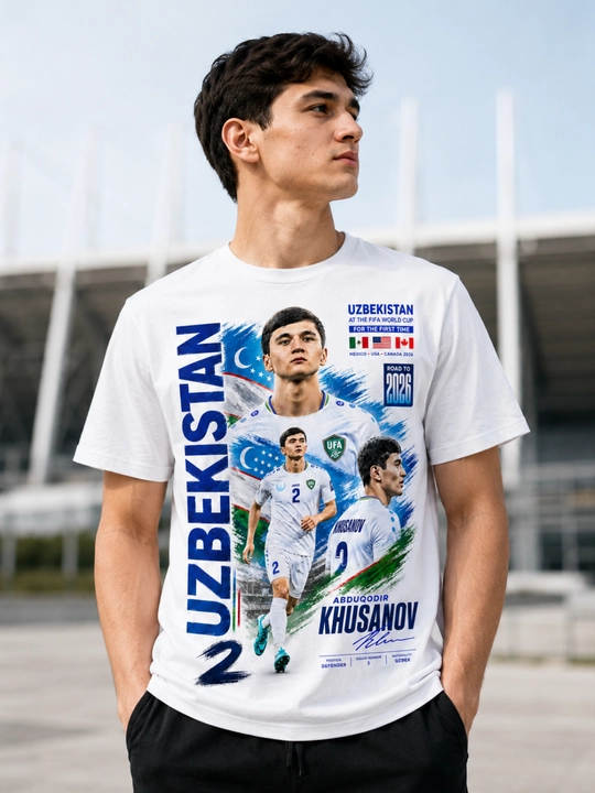 Oʻzbekiston terma jamoasi futbolkasi FIFA World Cup 2026. 100% paxta