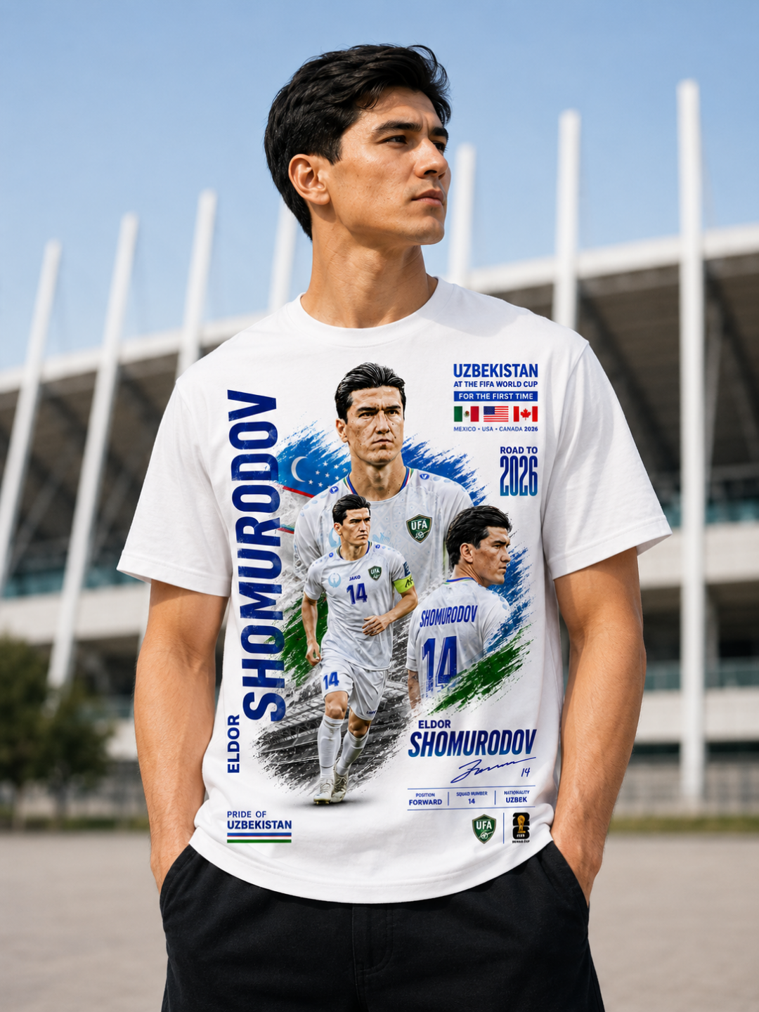 Oʻzbekiston terma jamoasi futbolkasi FIFA World Cup 2026. 100% paxta