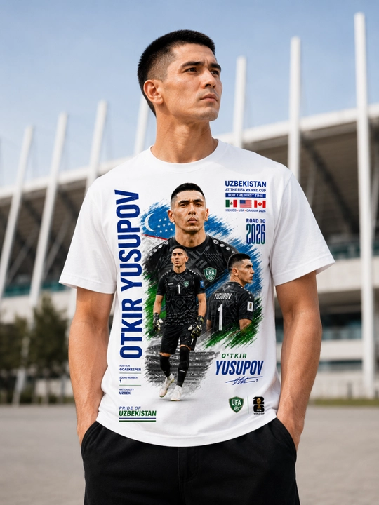 Oʻzbekiston terma jamoasi futbolkasi FIFA World Cup 2026. 100% paxta
