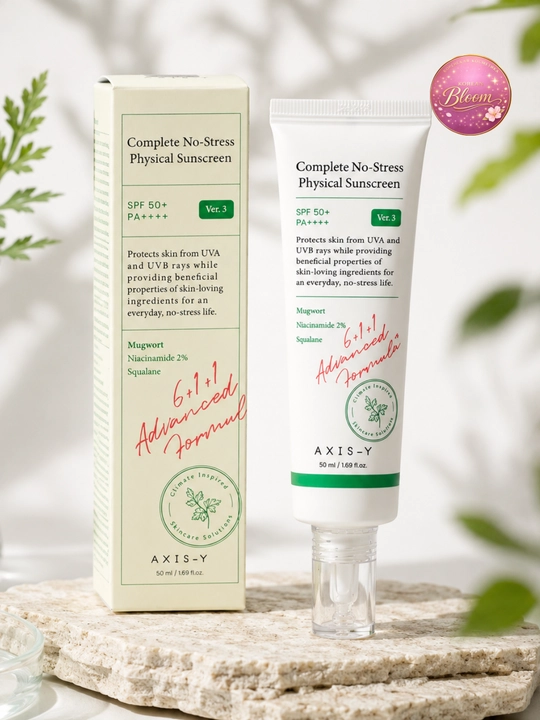 Лёгкий минеральный санскрин AXIS-Y Complete No-Stress Physical Sunscreen SPF50+ PA++++