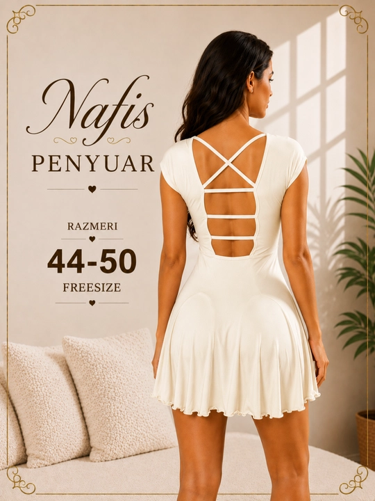 Ayollar uchun nafis penyuar, ochiq orqa dizaynli uy kiyimi, freesize 44-50