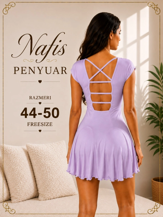 Ayollar uchun nafis penyuar, ochiq orqa dizaynli uy kiyimi, freesize 44-50