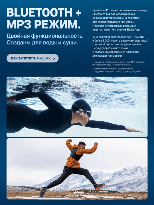 Shokz OpenSwim Pro simsiz quloqchinlari, suzish uchun