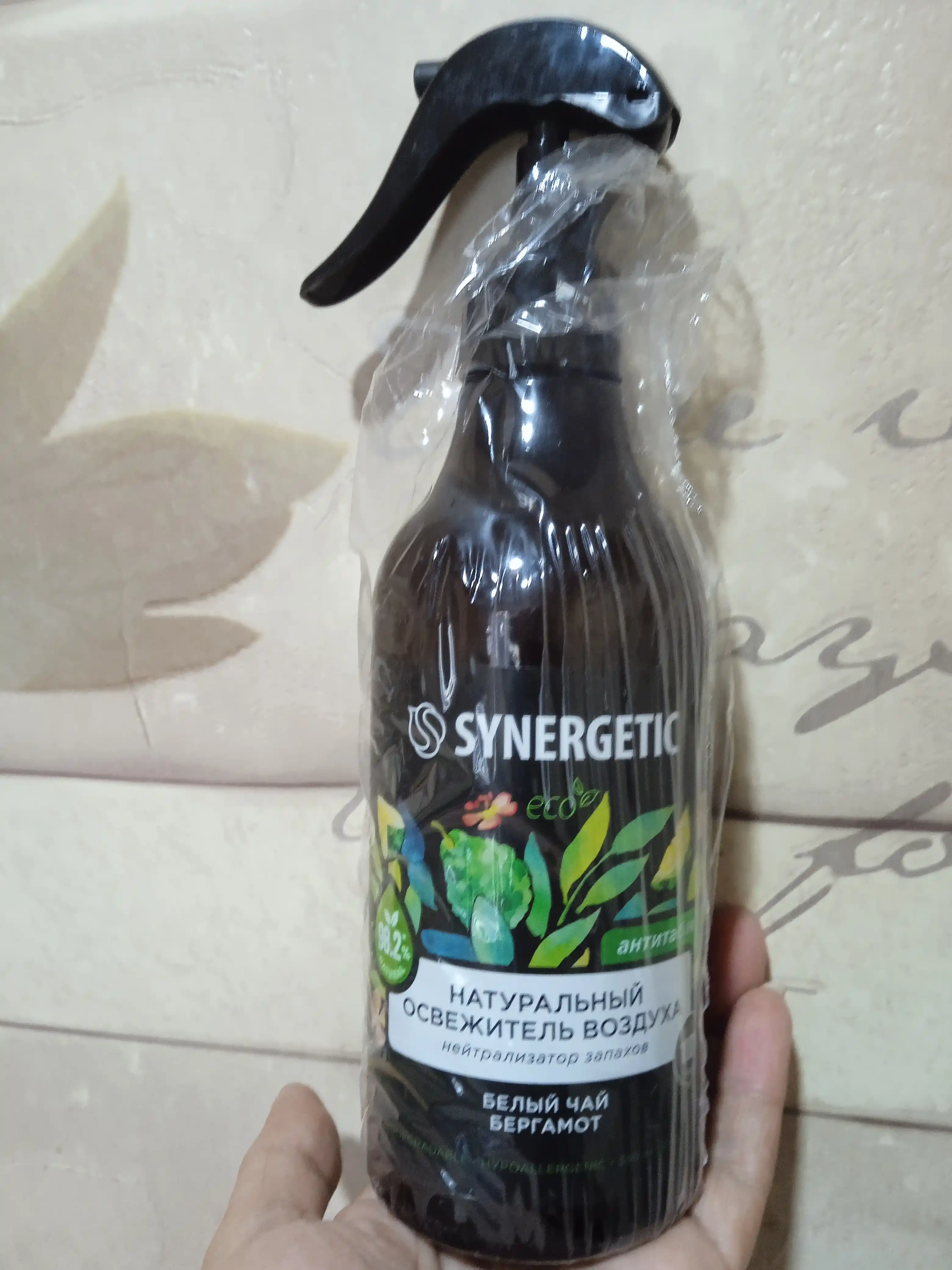 SYNERGETIC "Oq choy va bergamot" (Tamakiga qarshi) havo tozalagichi, 380 ml