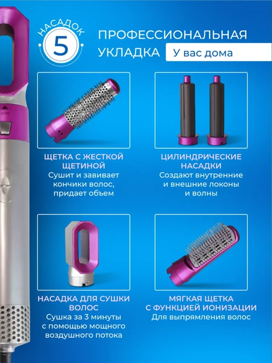 Dyson fen, Dayson soch quritgich-stayler 5 tasi 1 da, barcha soch turlari uchun, ployka