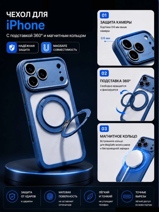 Чехлы с кольцом-держателем для iPhone - 