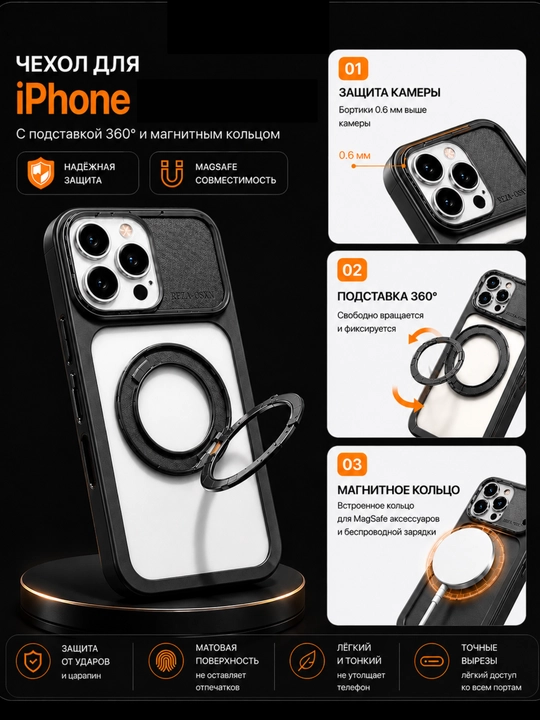 Чехлы с кольцом-держателем для iPhone - 
