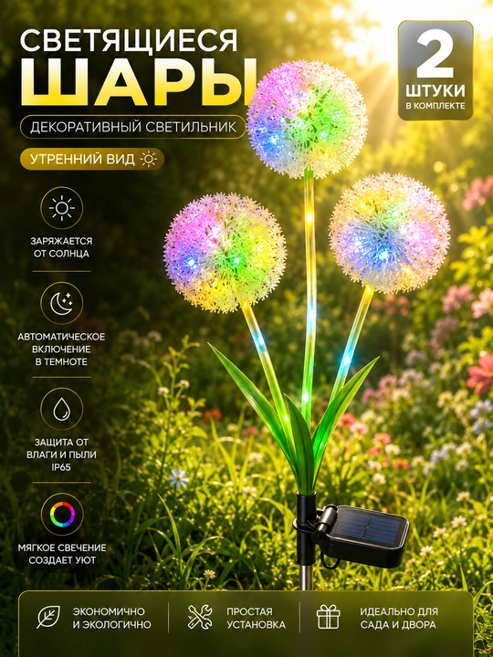 Quyoshdan quvvat oluvchi dekorativ bog‘ chirog‘i