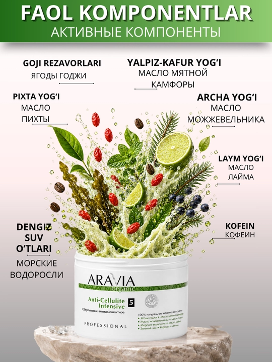 Обертывание для тела против целлюлита ARAVIA Organic для тонуса и упругости кожи