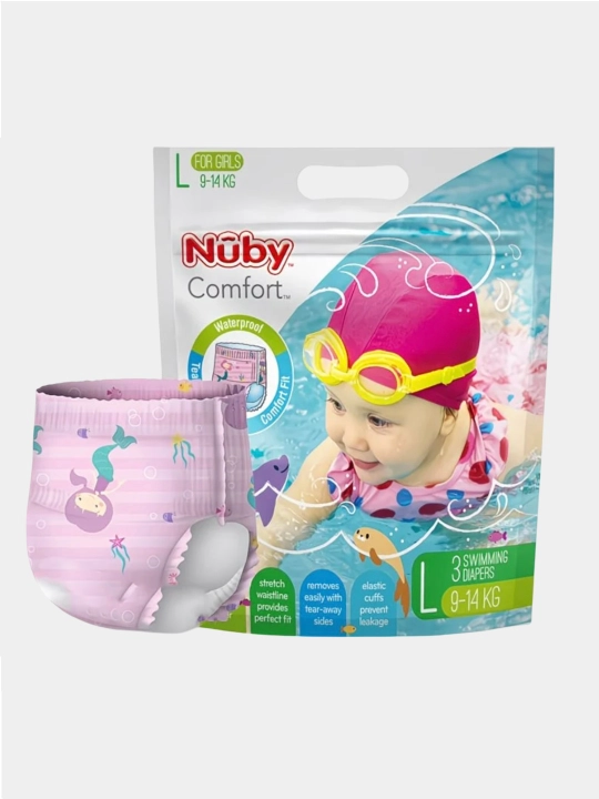 Hovuzda, dengizda o'g'il bolalar va qizlar uchun 3 dona Nuby suzish tagliklari
