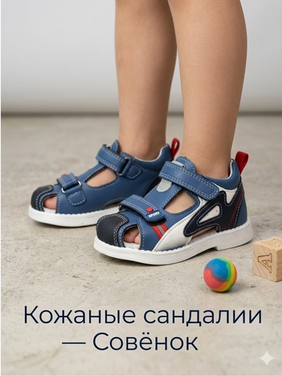 Сандалии для мальчиков,Совёнок,кожаные и ортопедические,23–28 размер