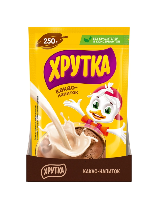 ХРУТКА Какао-напиток быстрорастворимый для питания детей дошкольного и школьного возраста, 250 г