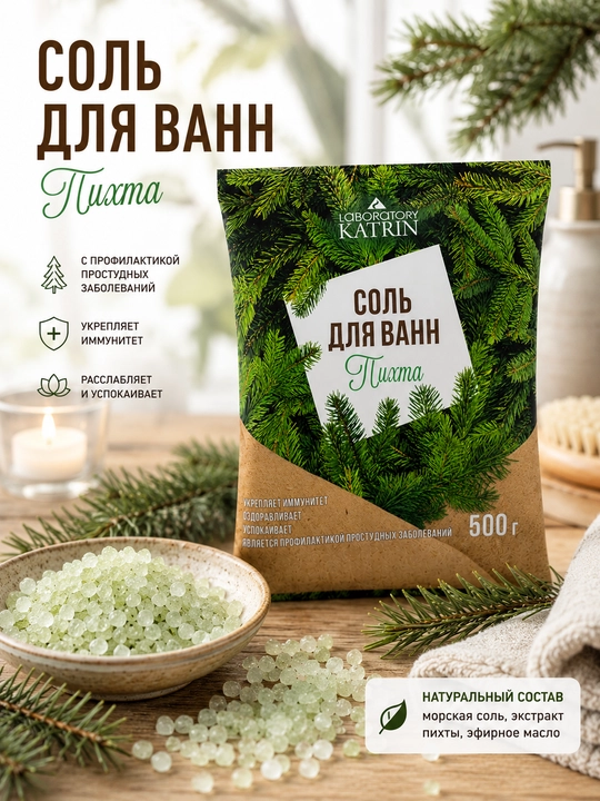 Vanna uchun dengiz tuzi, archa hidi bilan, 500g - 