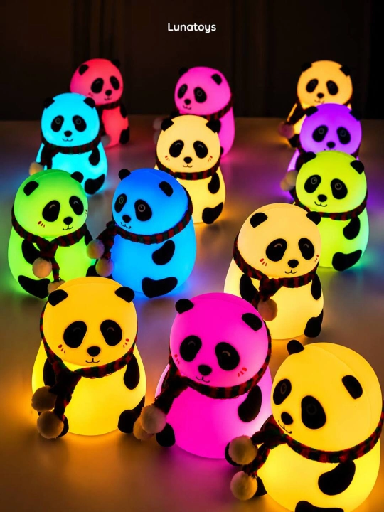 Bolalar uchun tungi chiroq, silikon, pandochka, o'rdak, karam, unicorn, quyon RGB