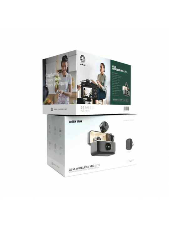 Simsiz mikrofon Green lion GLM-Wireless Mic Lite, 20Hz-20kHz, 2,4 Hz, 7 soatgacha zaryad