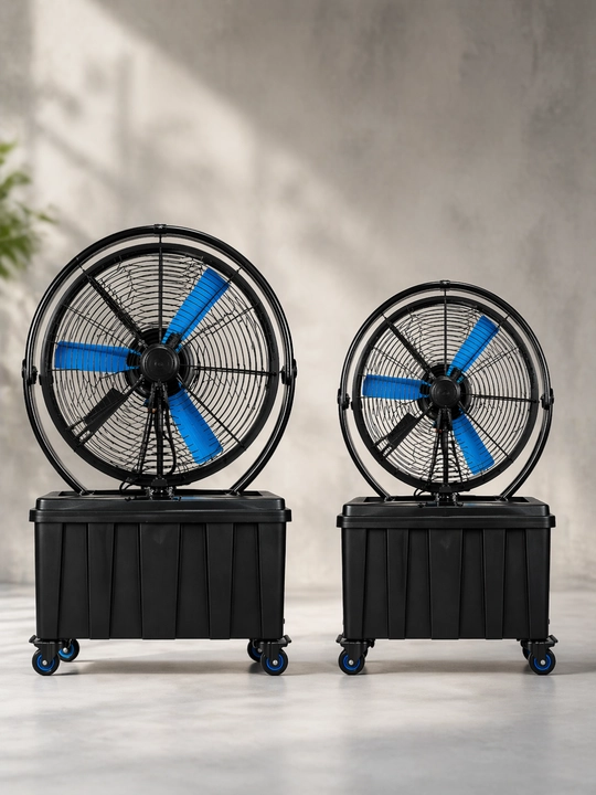 Premium Sanoat Havo Sovutgichli Ventilyator | Kuchli Air Cooler | Qora