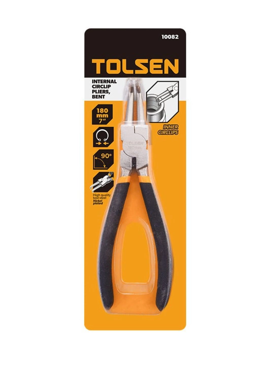 TOLSEN aylanma qisqichlari, 180 mm, egri, siqish, 10082