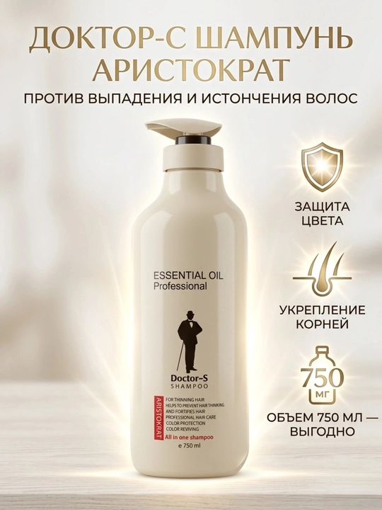 ESSENTIAL OIL Aristokrat Doctor-S  sochlar uchun professional shampun