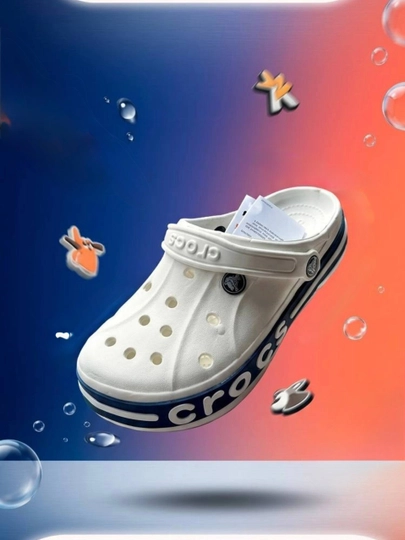 Цветочные детские тапочки Crocs, летние
