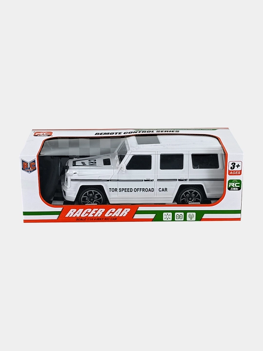 Racer Car Offroad 1:14 pultli mashinasi oq rang