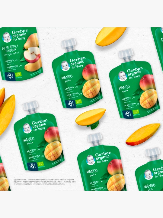 Gerber Organic mevali pyure «mango» 90 g