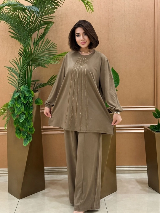 Двойка женская, oversize туника с брюками, свободный крой, на размеры 46-54 подходит