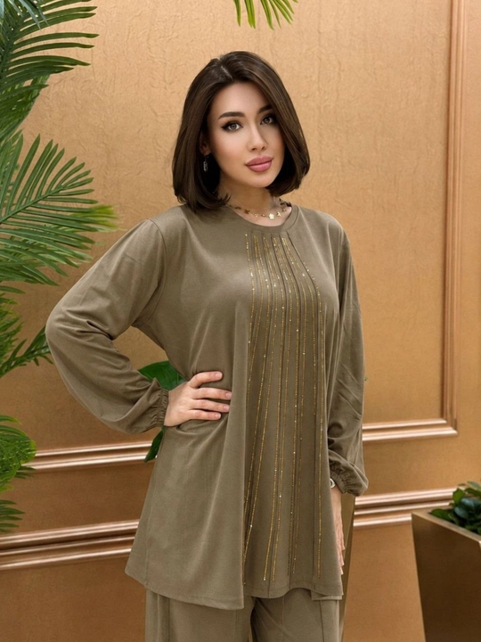 Двойка женская, oversize туника с брюками, свободный крой, на размеры 46-54 подходит