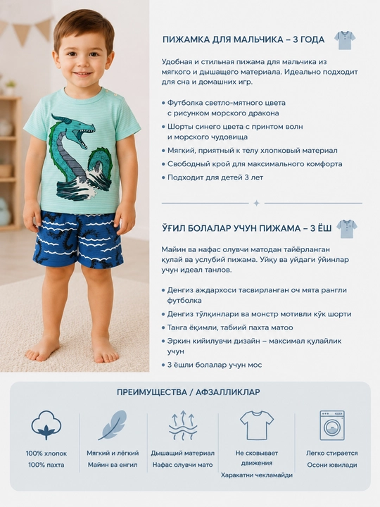 Детские пижамы "PUCO" из чистого хлопка, из Южной Кореи, идеальный домашний костюм