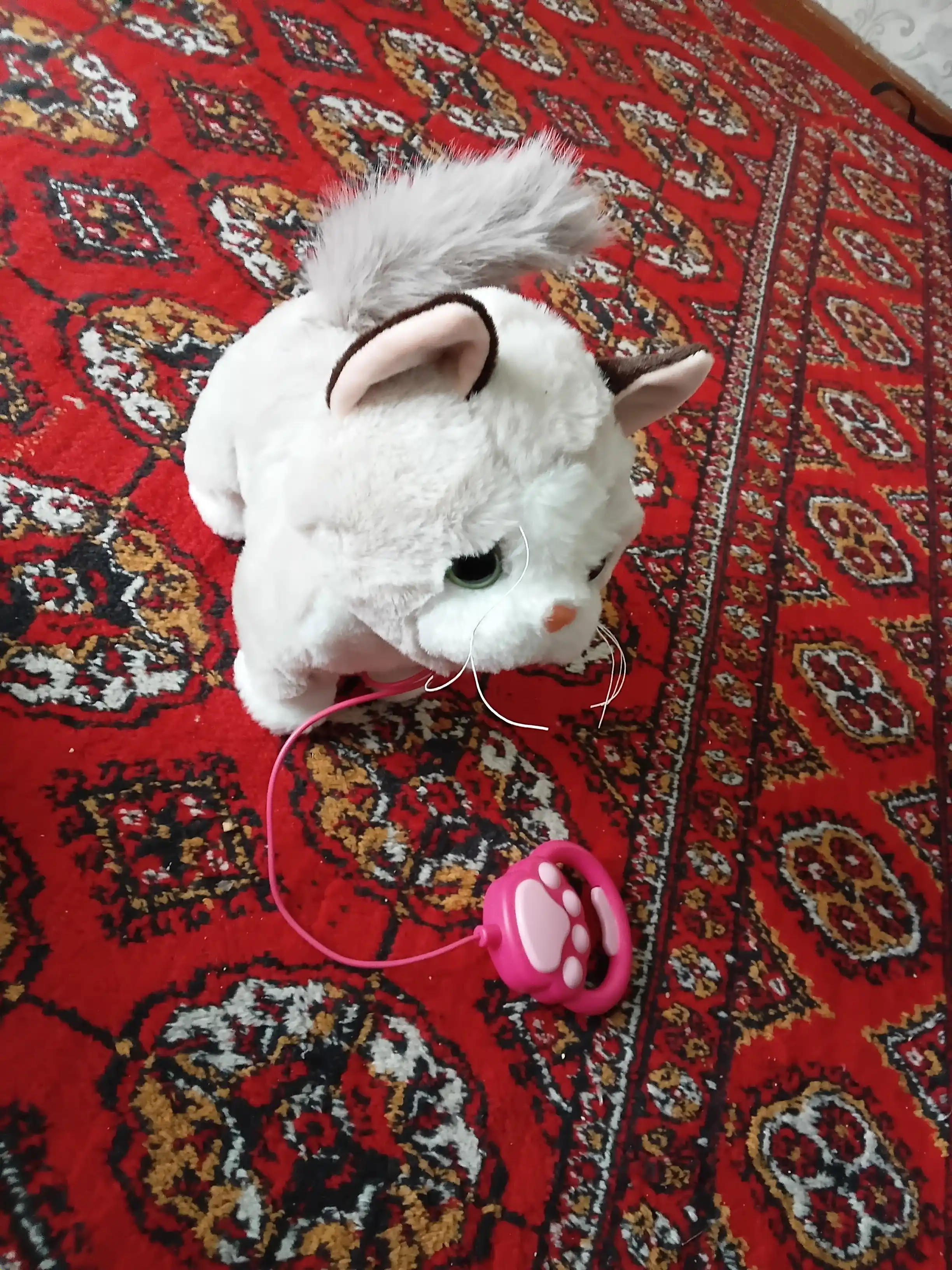 Интерактивная мягкая игрушка кошка, звуковой кот с поводком, мяукающий кот