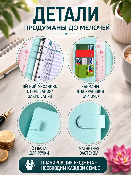 Бюджет-планер А6 с конвертами для денег, планировщик бюджета и накоплений, органайзер