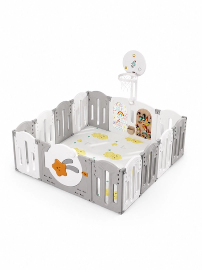 Детский манеж 160x160 Baby PlayPen безопасная игровая площадка для детей, серый цвет