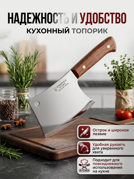 Универсальный топорик для кухни и поездок — для мяса, костей и пикника