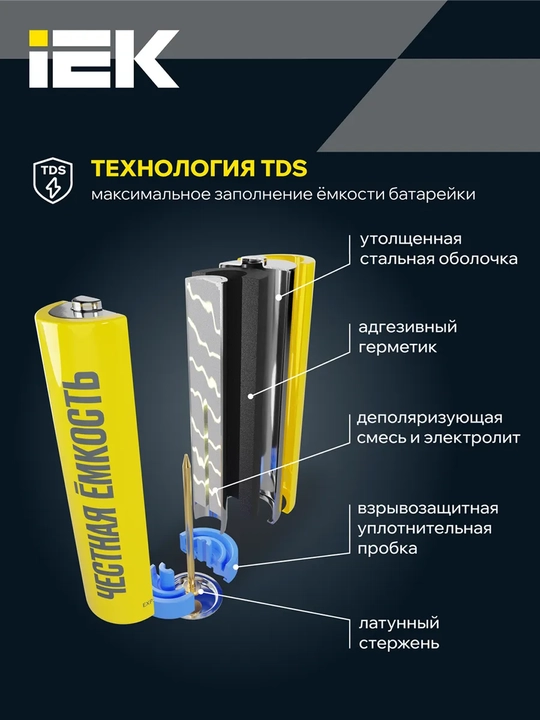 Батарейка щелочные Alkaline IEK