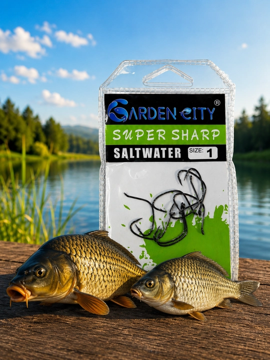 GARDEN CITY SALTWATER baliq ilgagi №1 №2 №3 №4 — sazan va karas uchun ultra o‘tkir ilgak - 